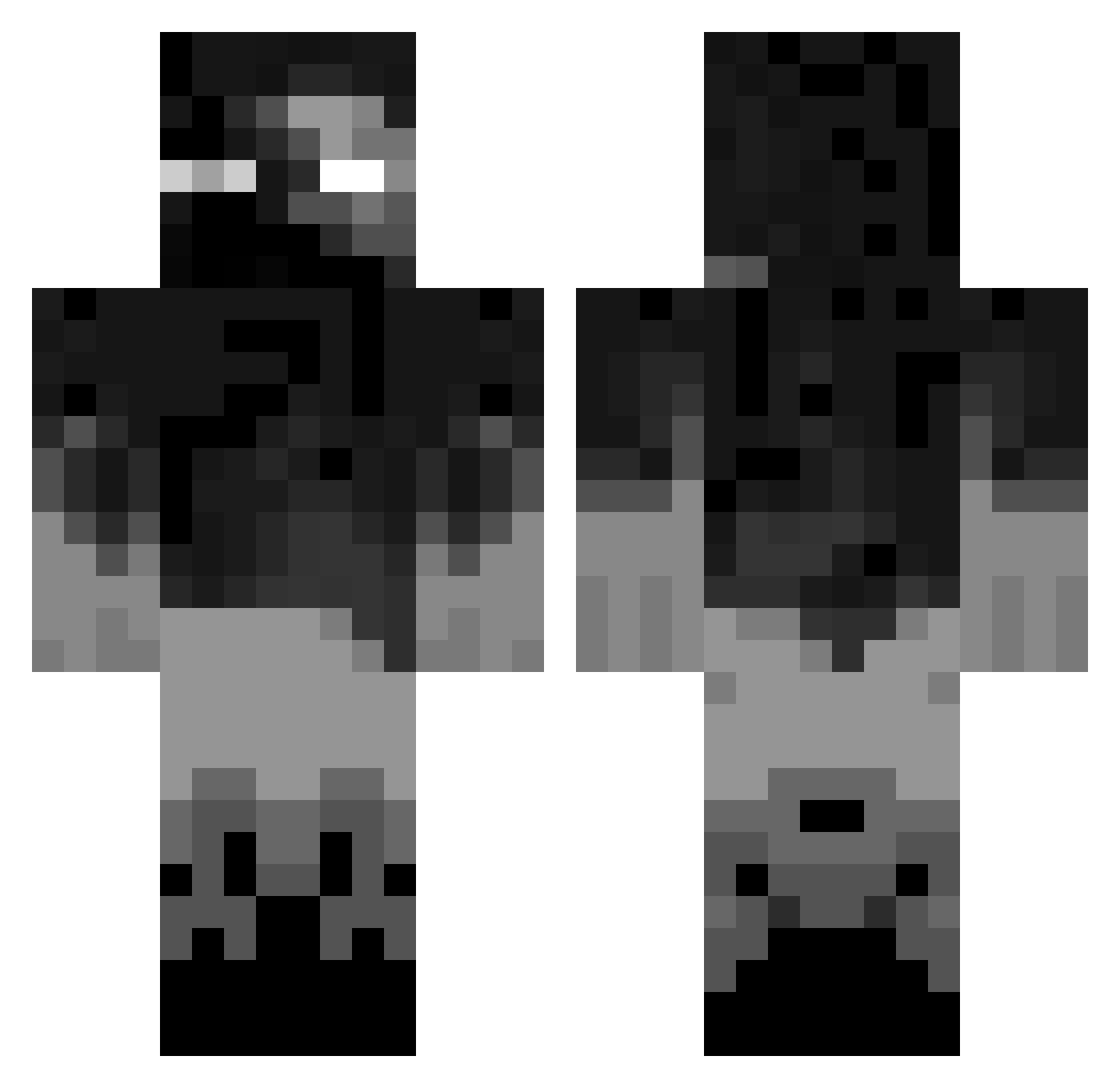 Weytah Minecraft skin, front and back view