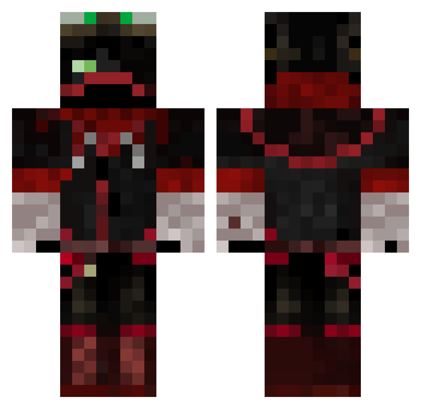 MrBo0gieman Minecraft skin, front and back view