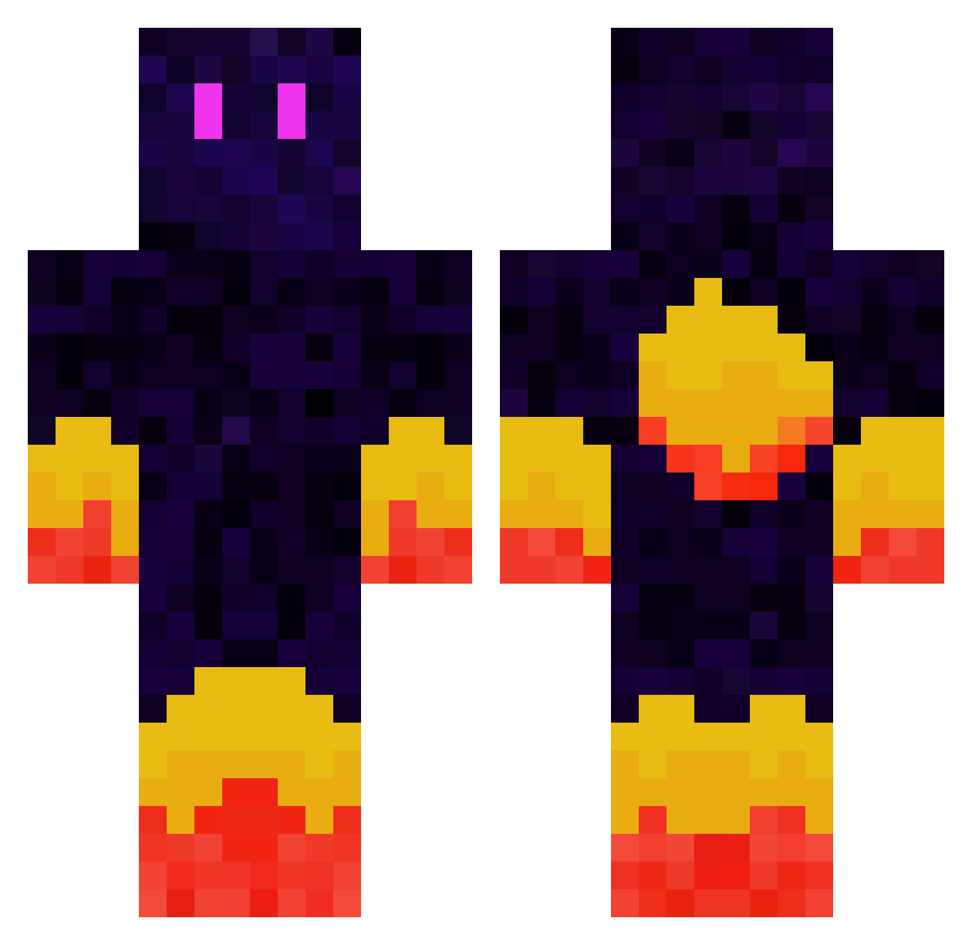 Isse07 Minecraft skin, front and back view