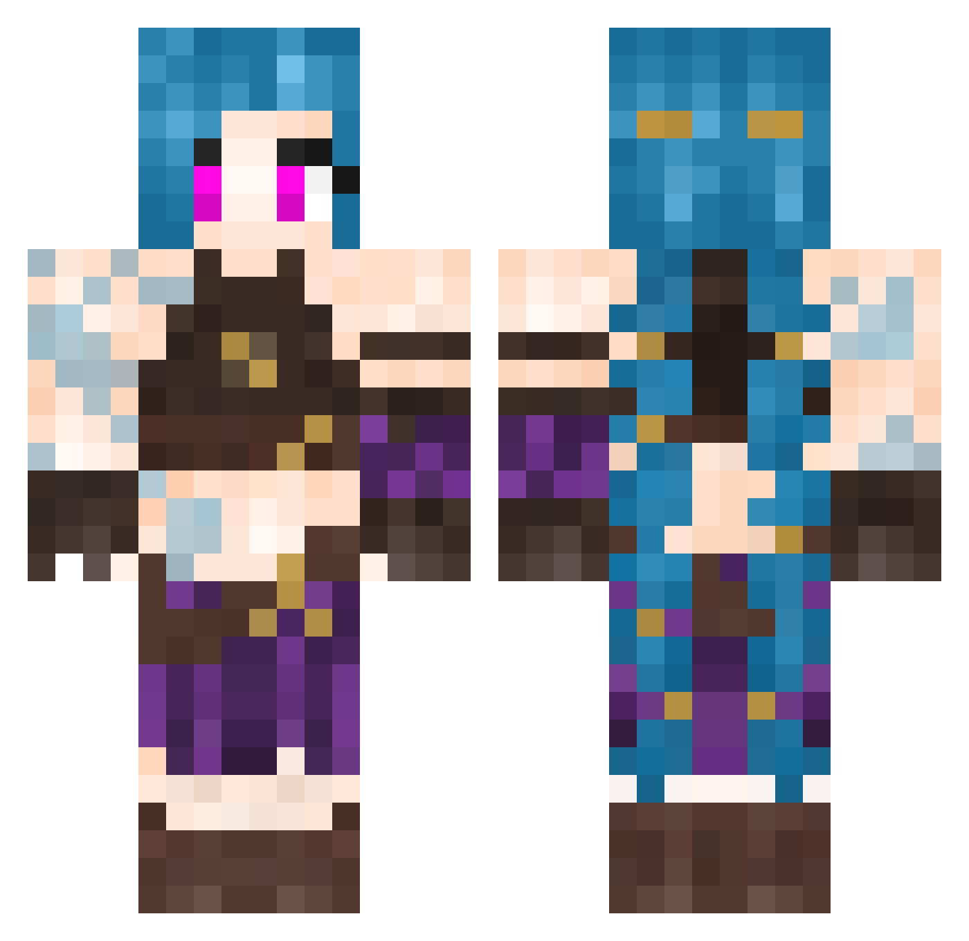 Cruicrui Minecraft skin, front and back view