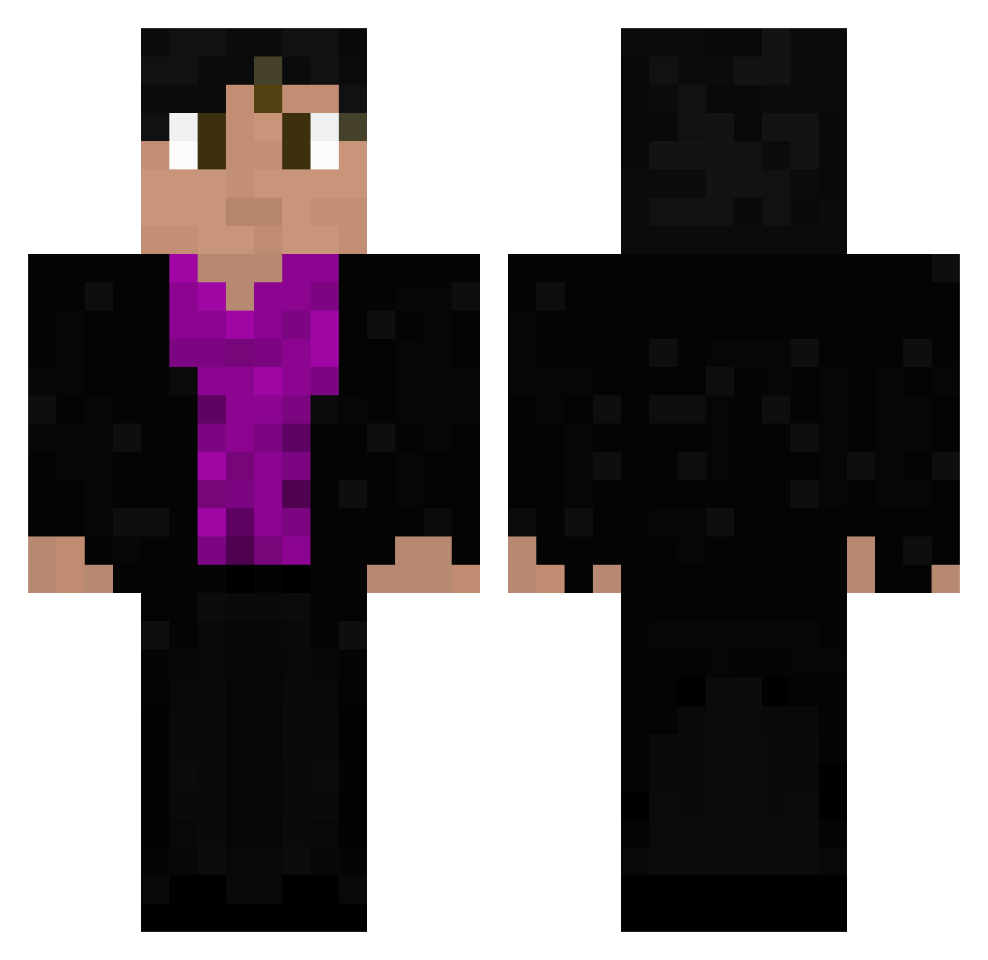 Schpike Minecraft skin, front and back view