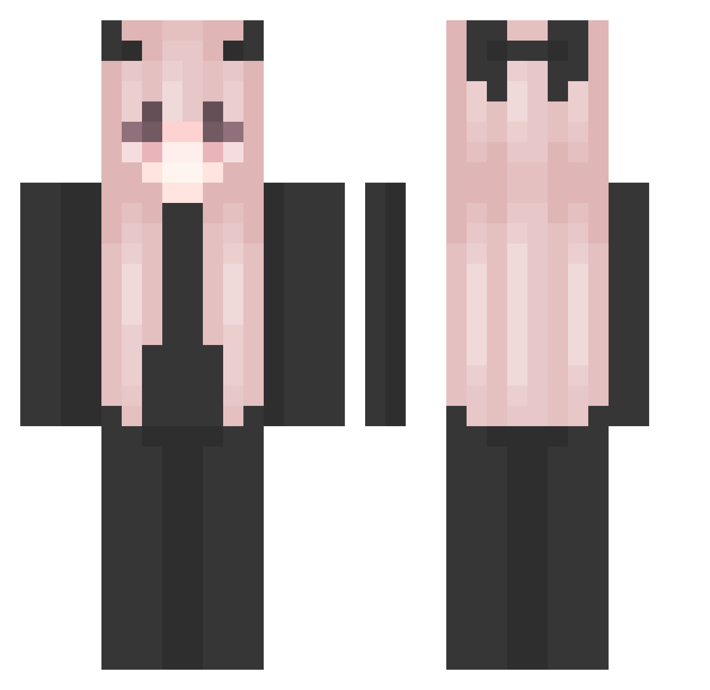 xMiikkaaw Minecraft skin, front and back view