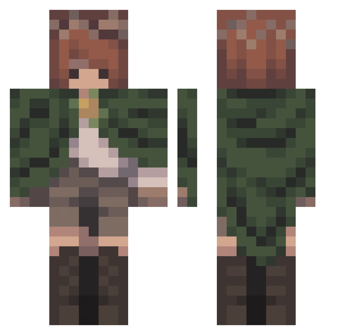 yMarion Minecraft skin, front and back view