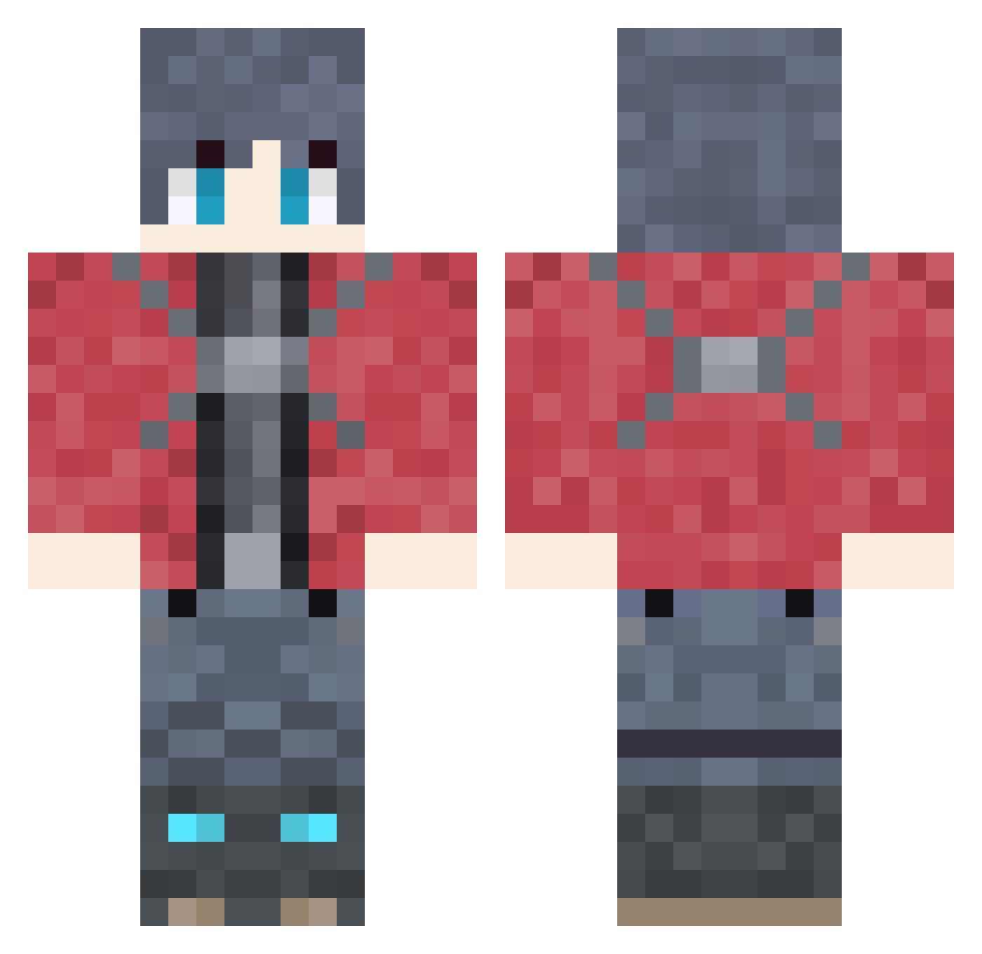 gr6ce Minecraft skin, front and back view