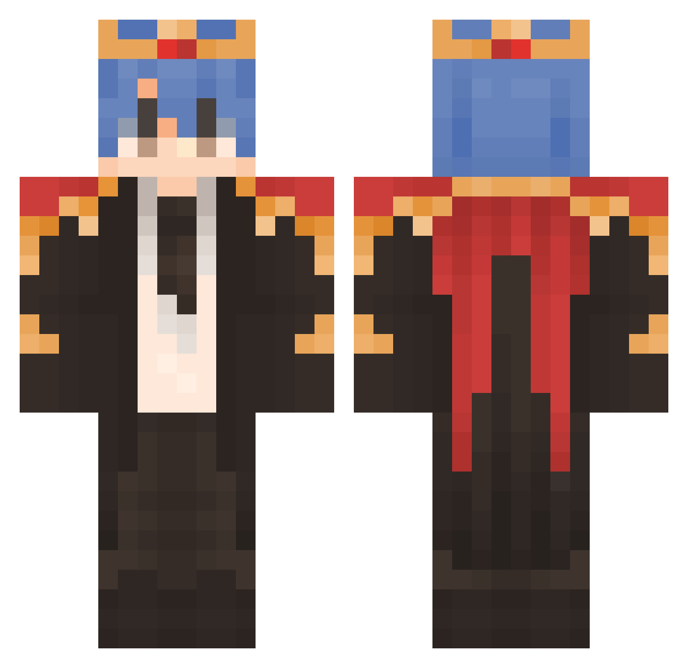 Maitzle Minecraft skin, front and back view