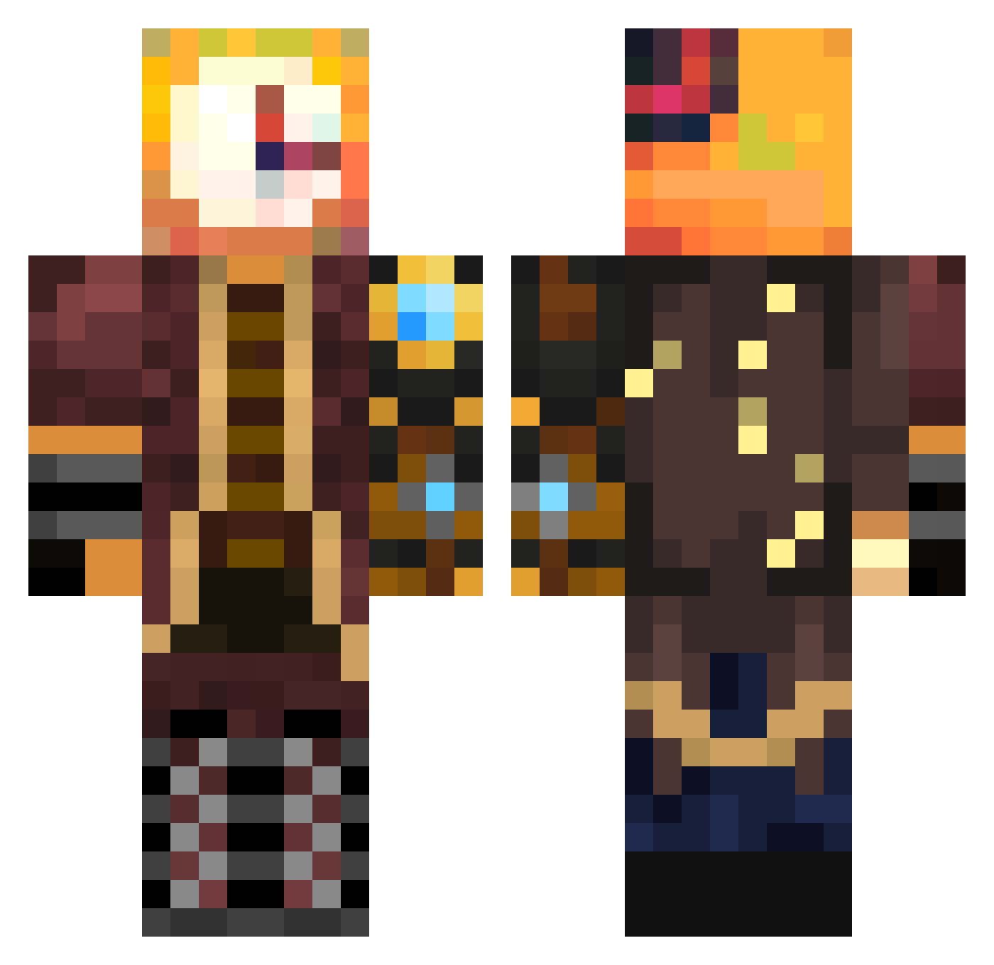 PurpleRelic6222 Minecraft skin, front and back view