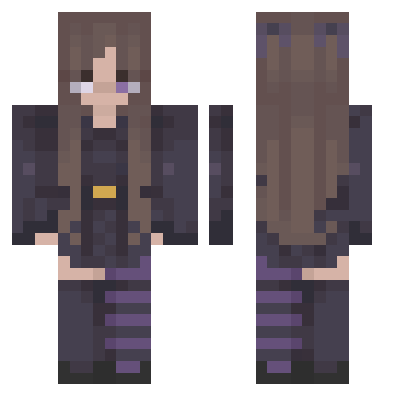 ScrapBun Minecraft skin, front and back view