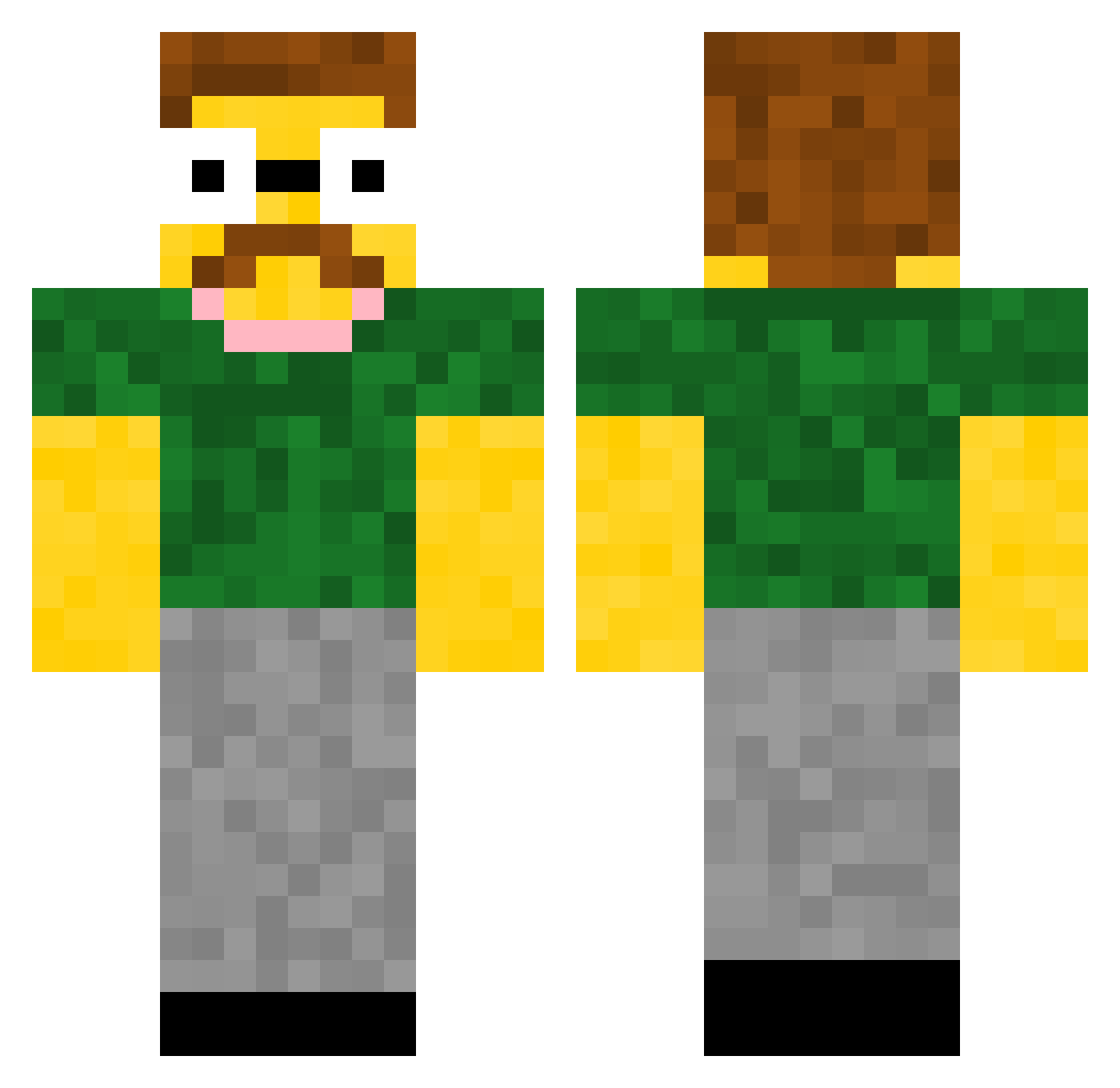 spammerjammer1 Minecraft skin, front and back view