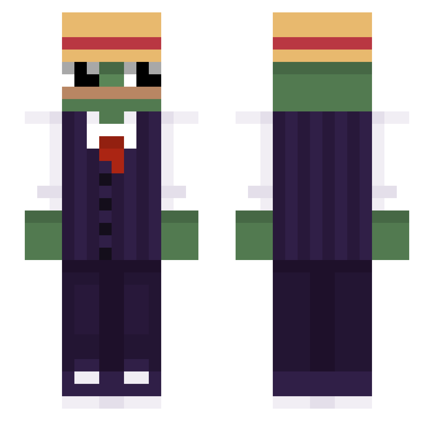 JanIsBaad Minecraft skin, front and back view