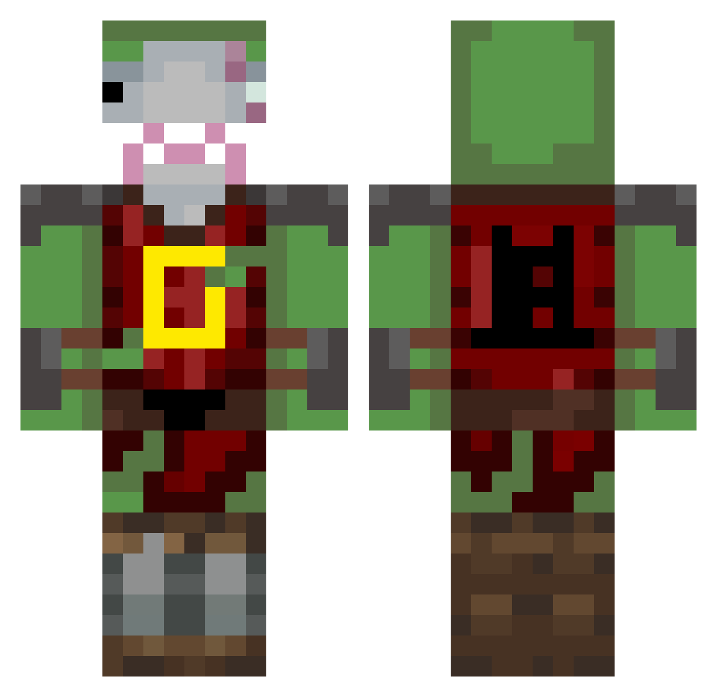 Koala787 Minecraft skin, front and back view