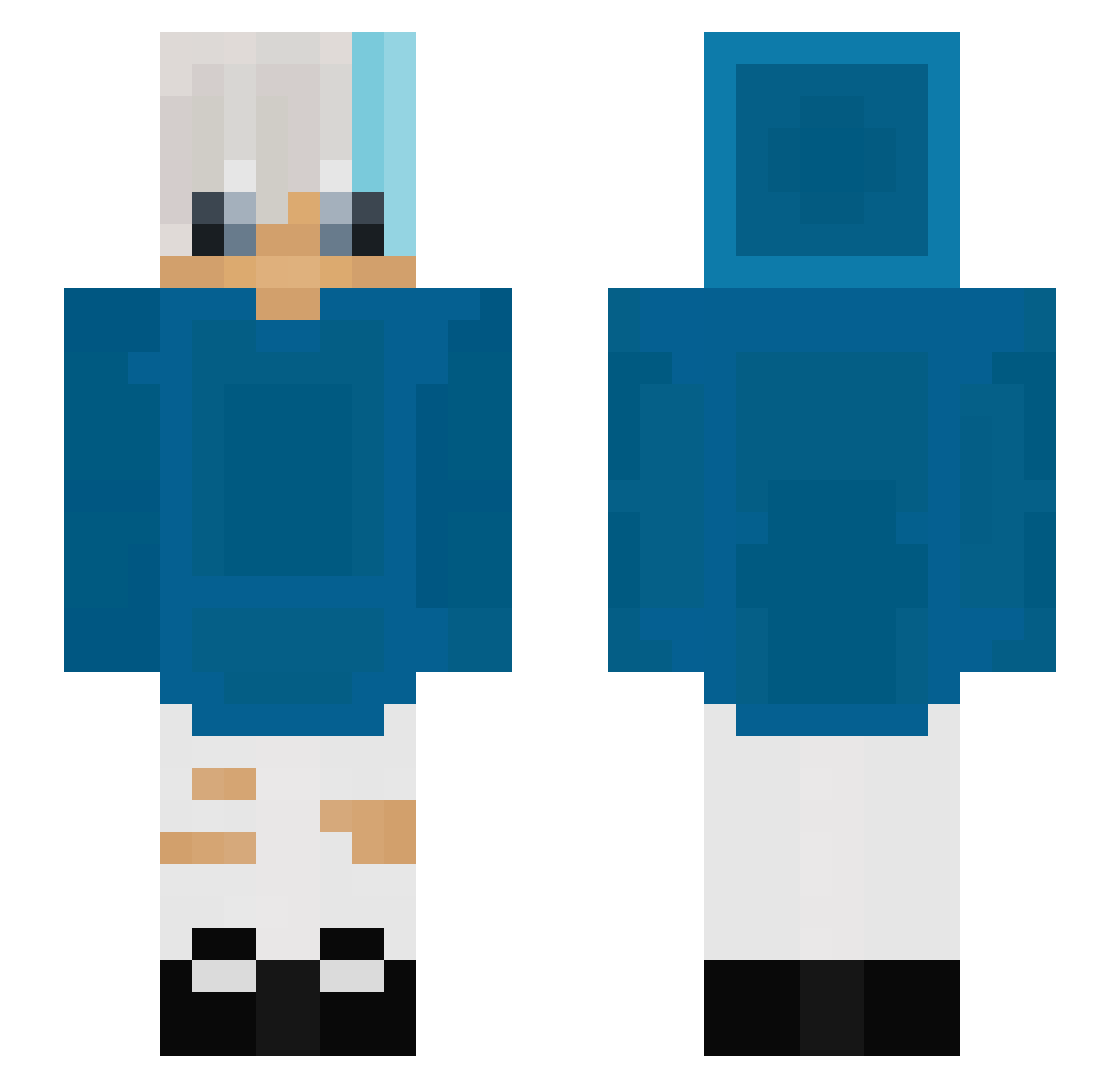 utechno_ Minecraft skin, front and back view