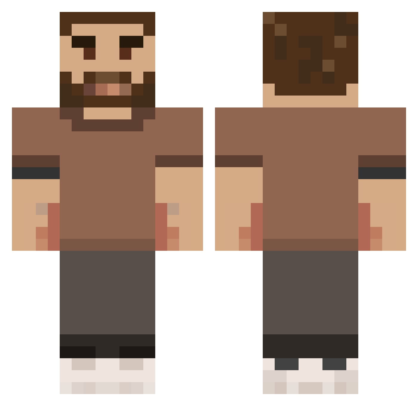 poormansmusic Minecraft skin, front and back view