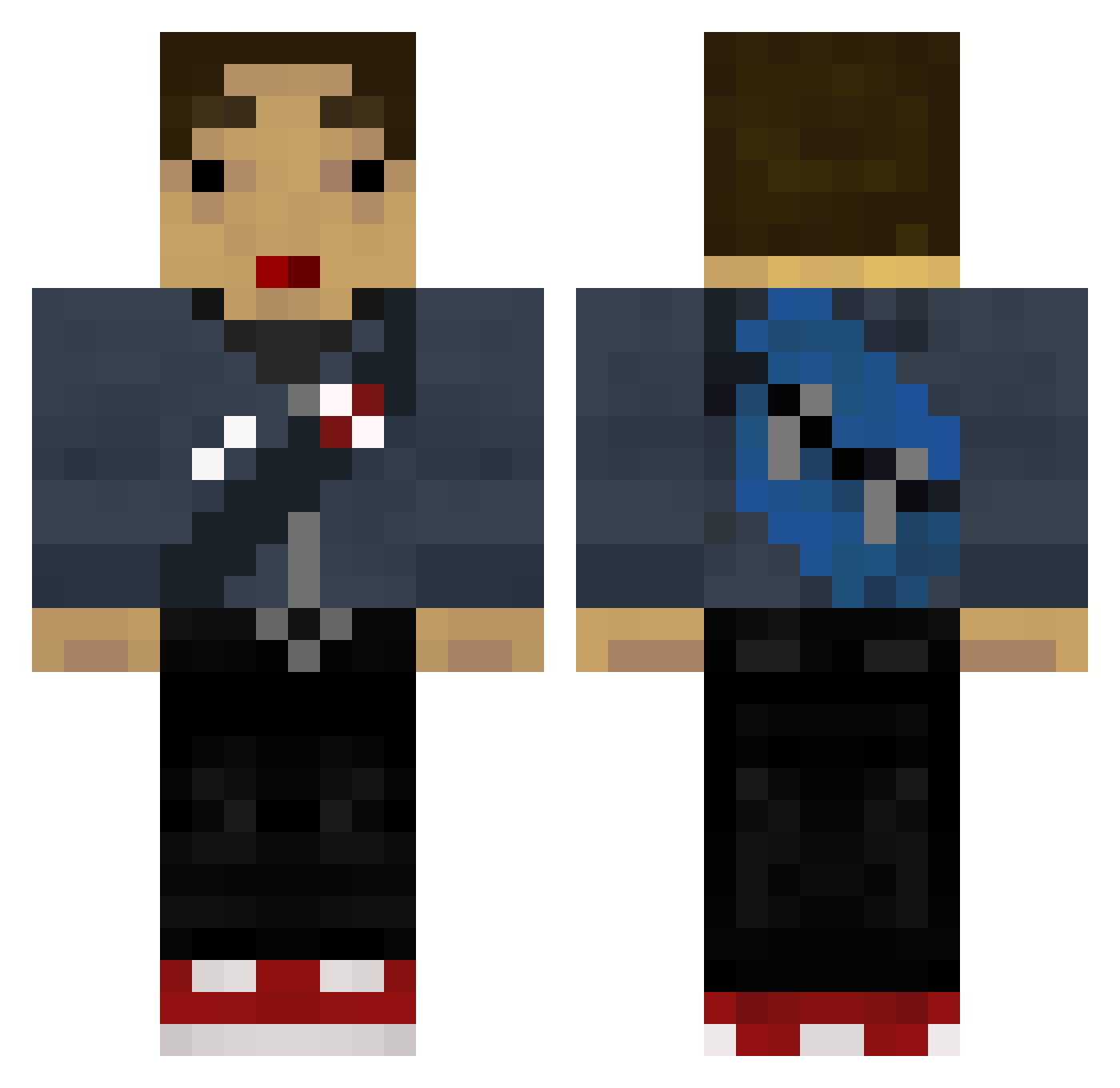 Pandita Minecraft skin, front and back view