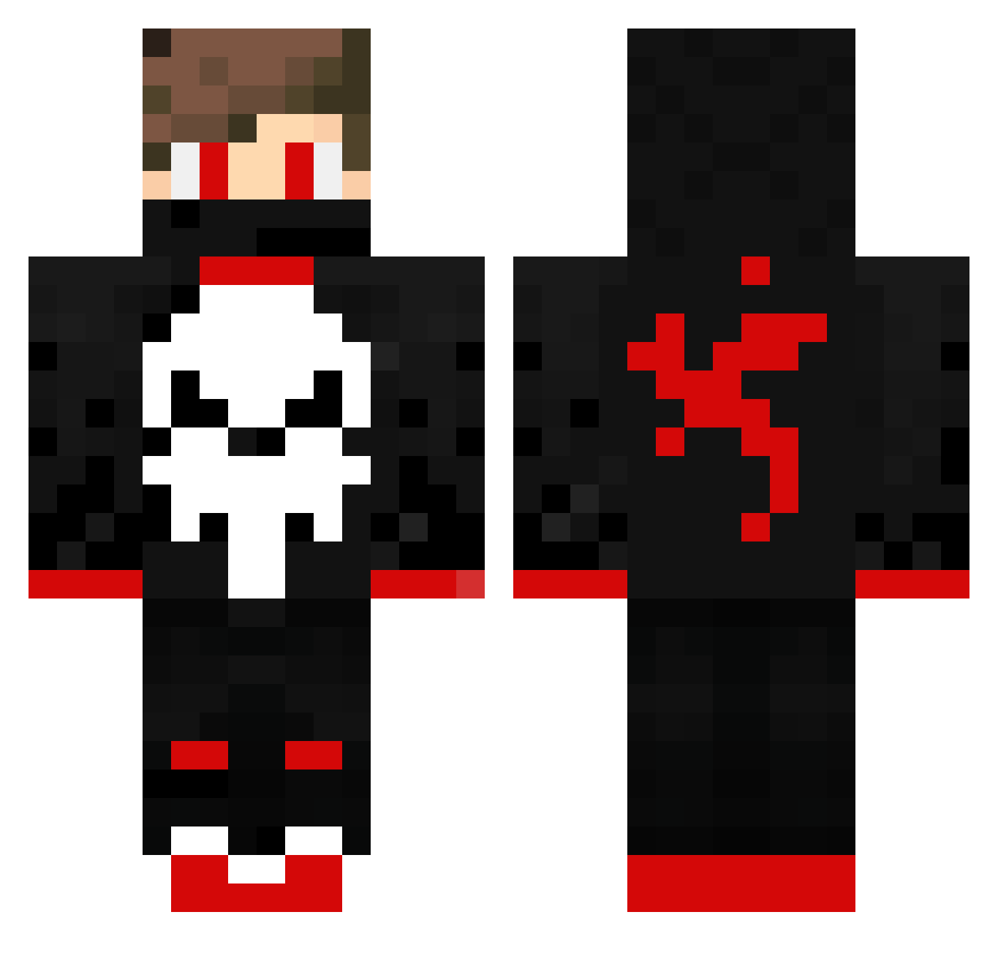 MqrkoXD Minecraft skin, front and back view