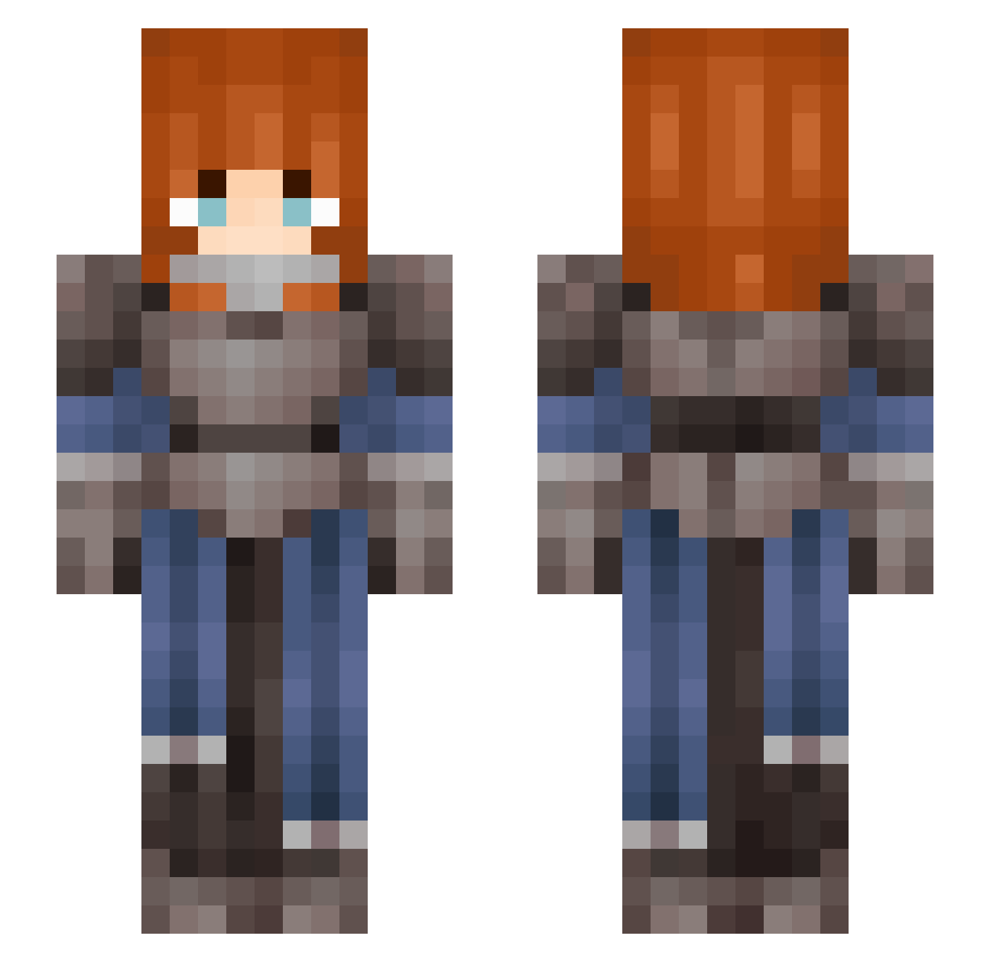 V1dia Minecraft skin, front and back view