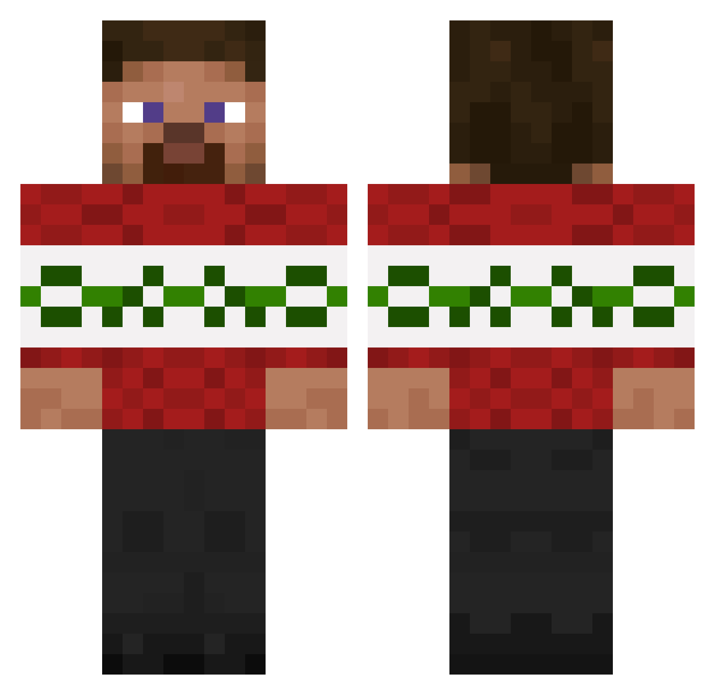JackPack413 Minecraft skin, front and back view