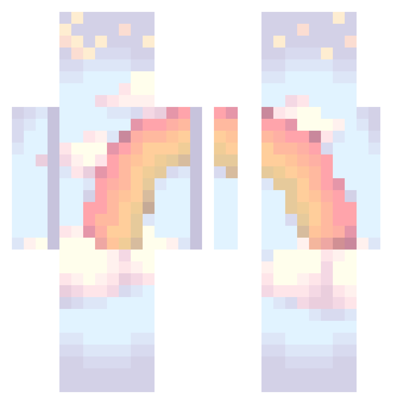 ValenxsMC Minecraft skin, front and back view