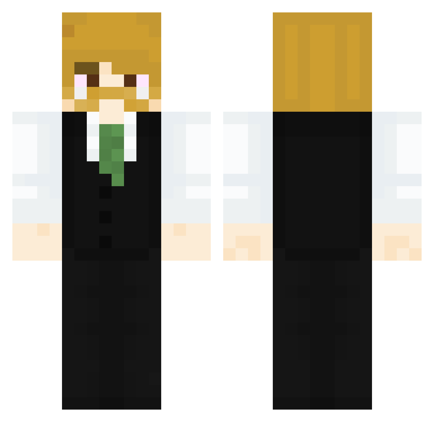 PoggerInnit Minecraft skin, front and back view