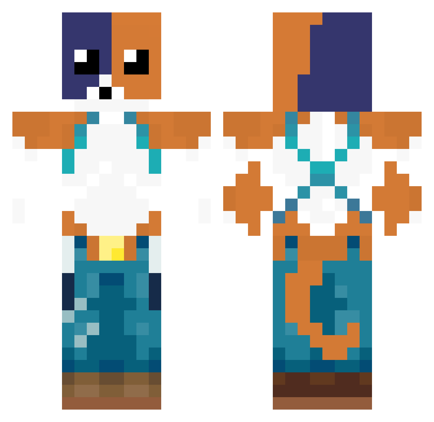 Adaaz Minecraft skin, front and back view