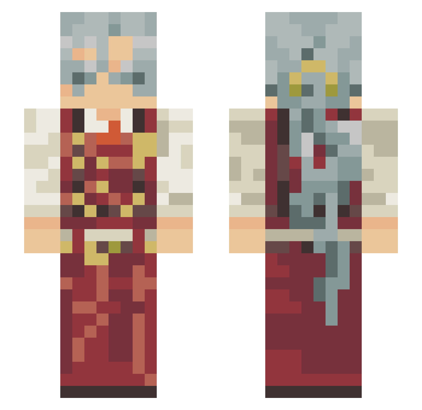 nyleywiley Minecraft skin, front and back view