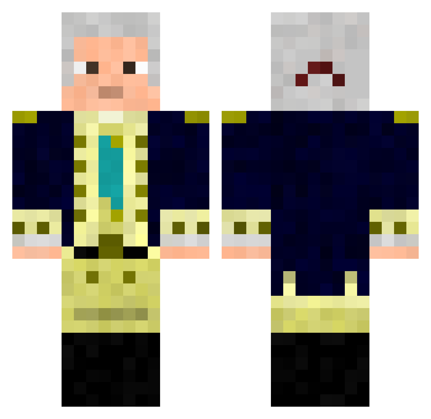 1140_unchained Minecraft skin, front and back view