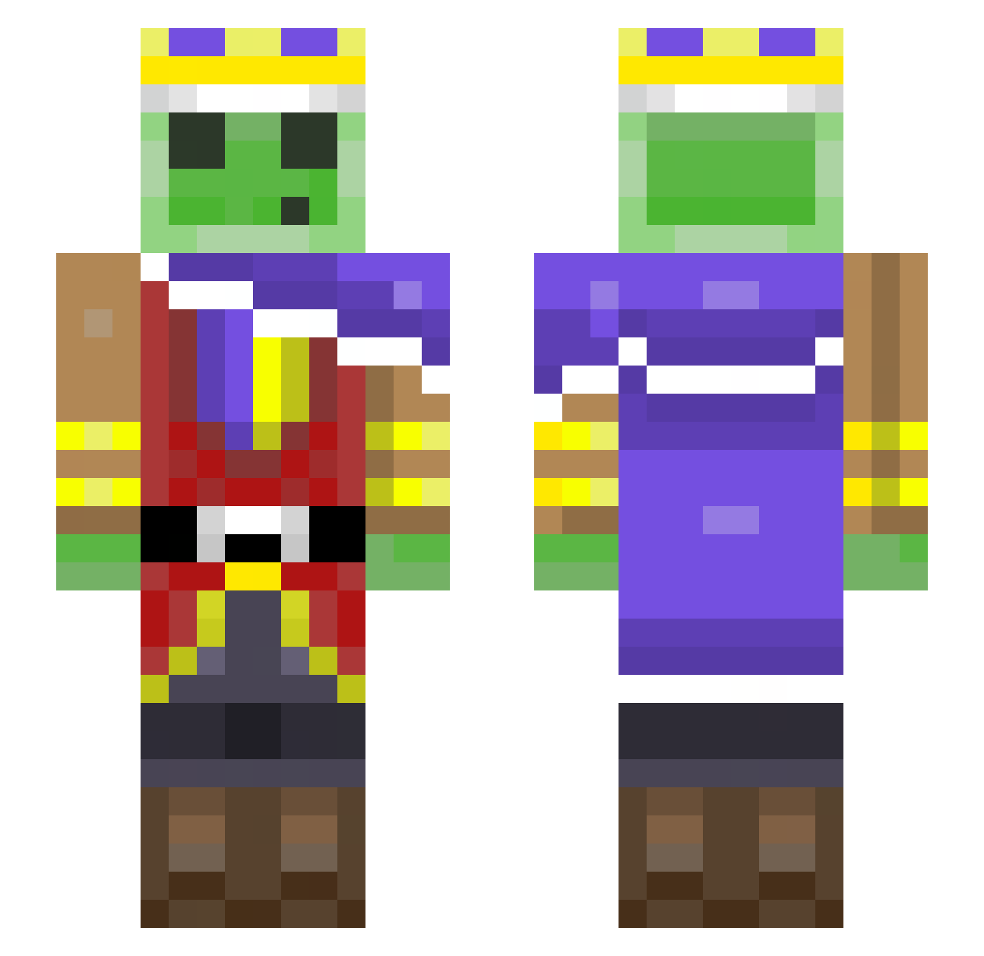 elpal8115 Minecraft skin, front and back view