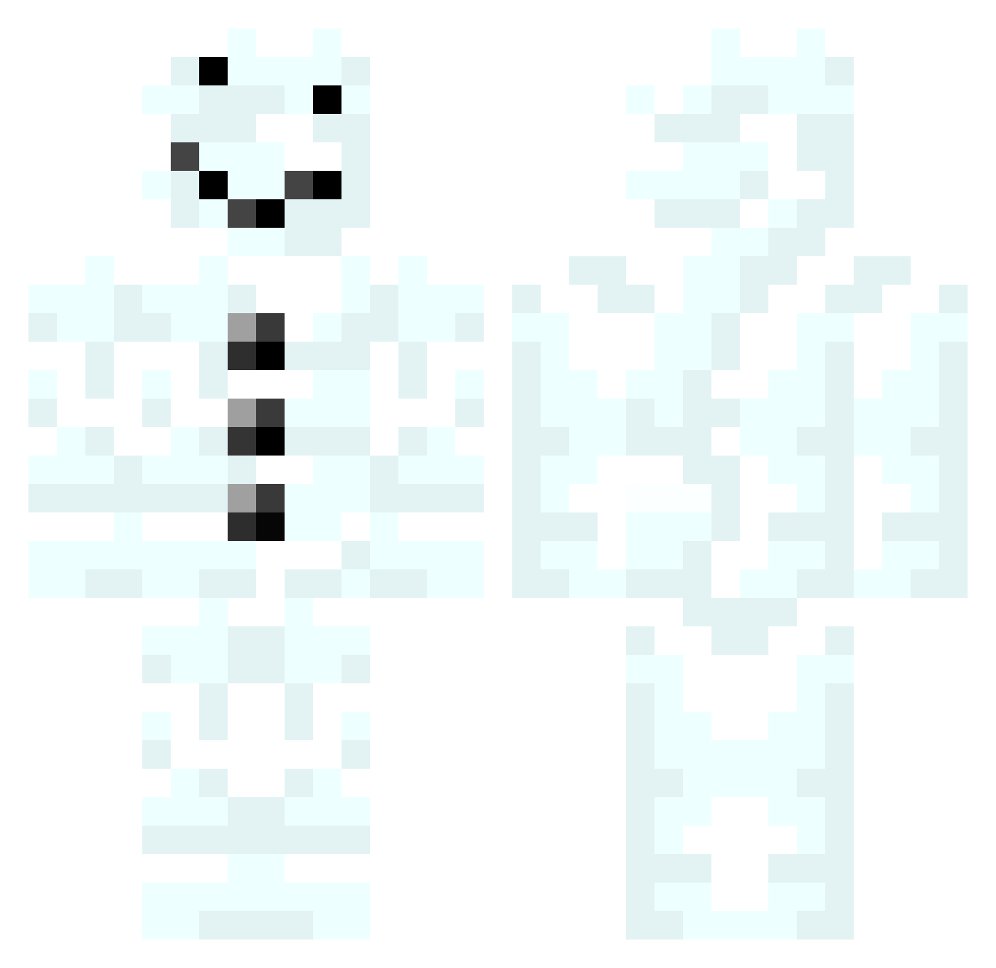 wuoh Minecraft skin, front and back view