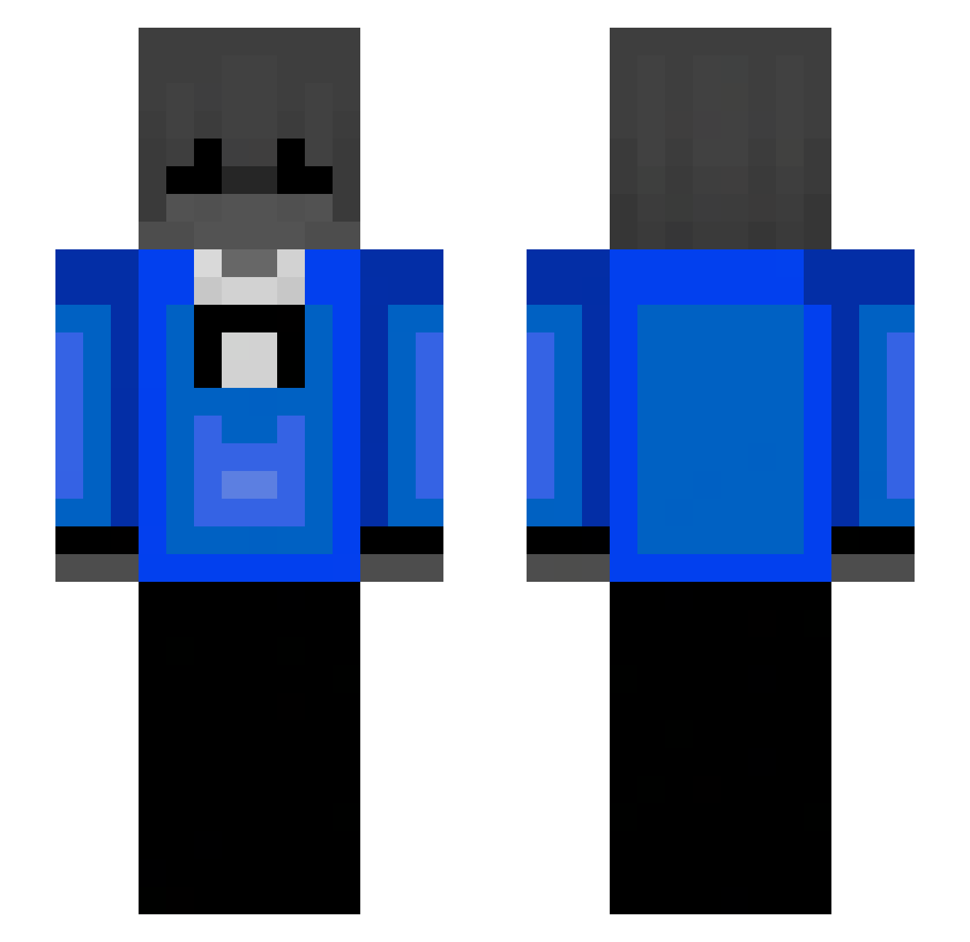 TimelessKitty Minecraft skin, front and back view
