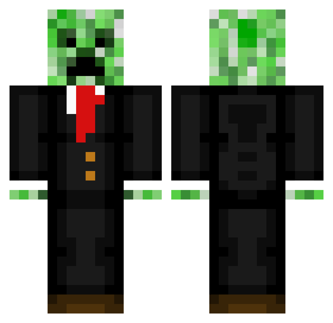 SpongeMan22 Minecraft skin, front and back view