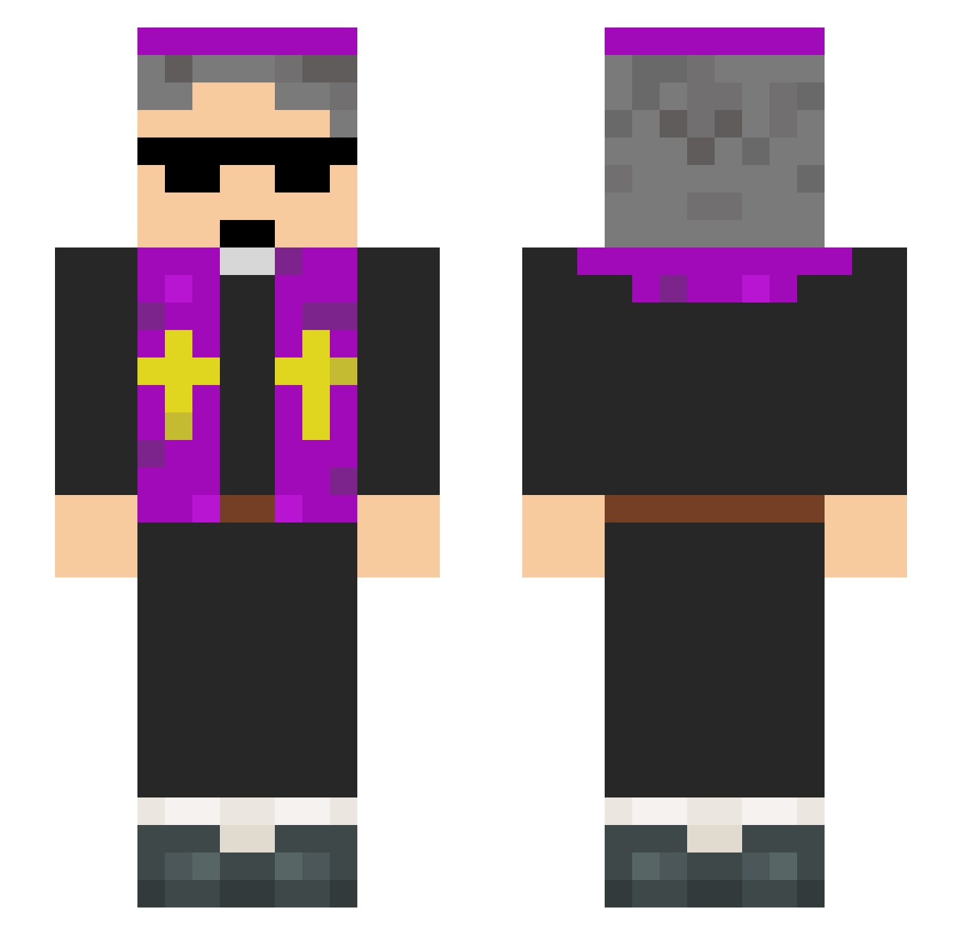 Weihser Minecraft skin, front and back view