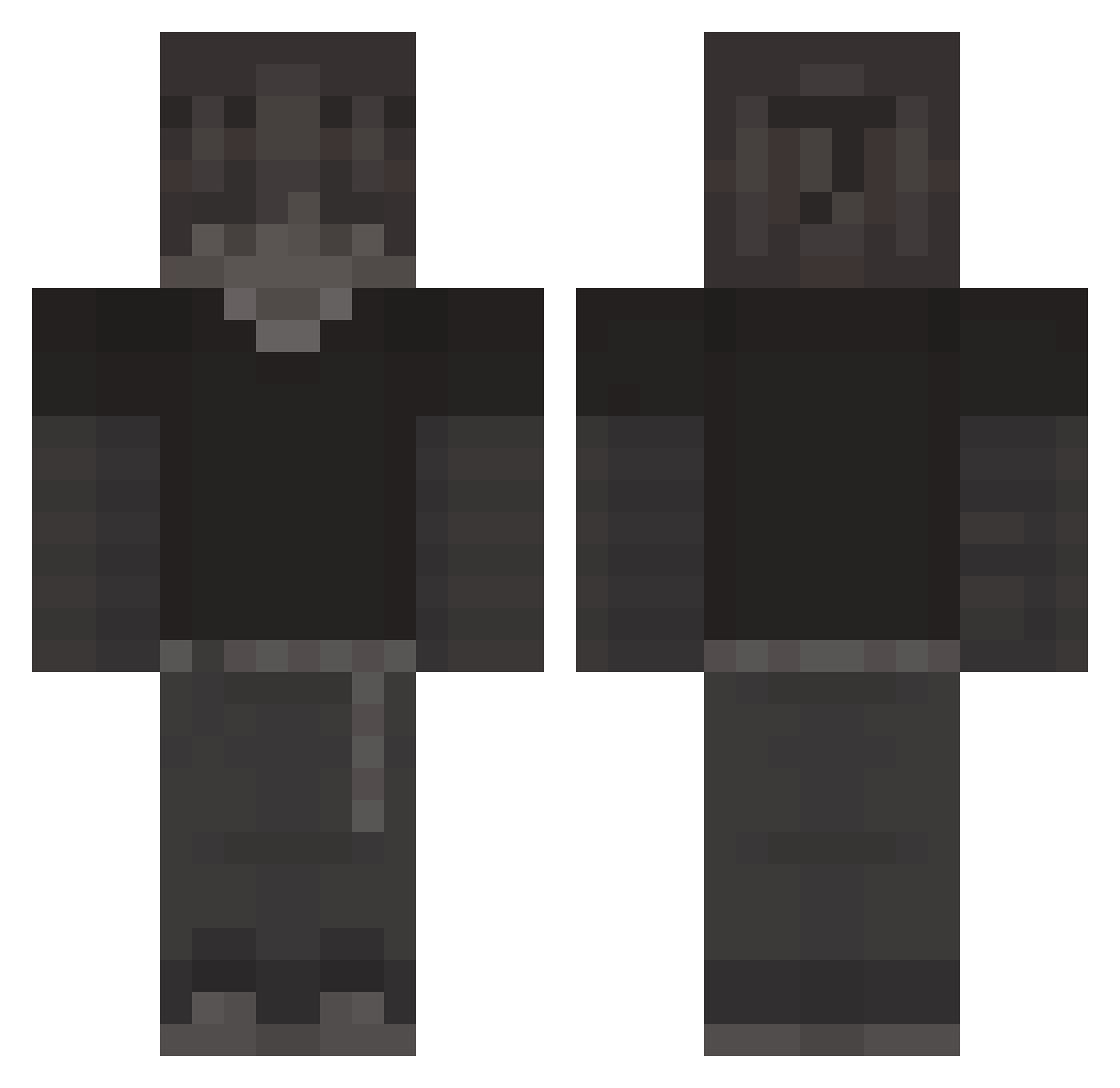 xNissn Minecraft skin, front and back view