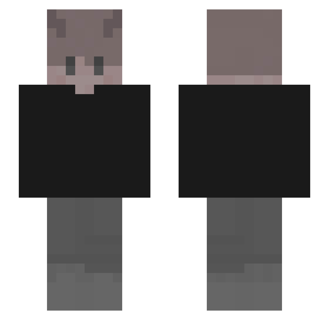 shawtywant6a6ys Minecraft skin, front and back view
