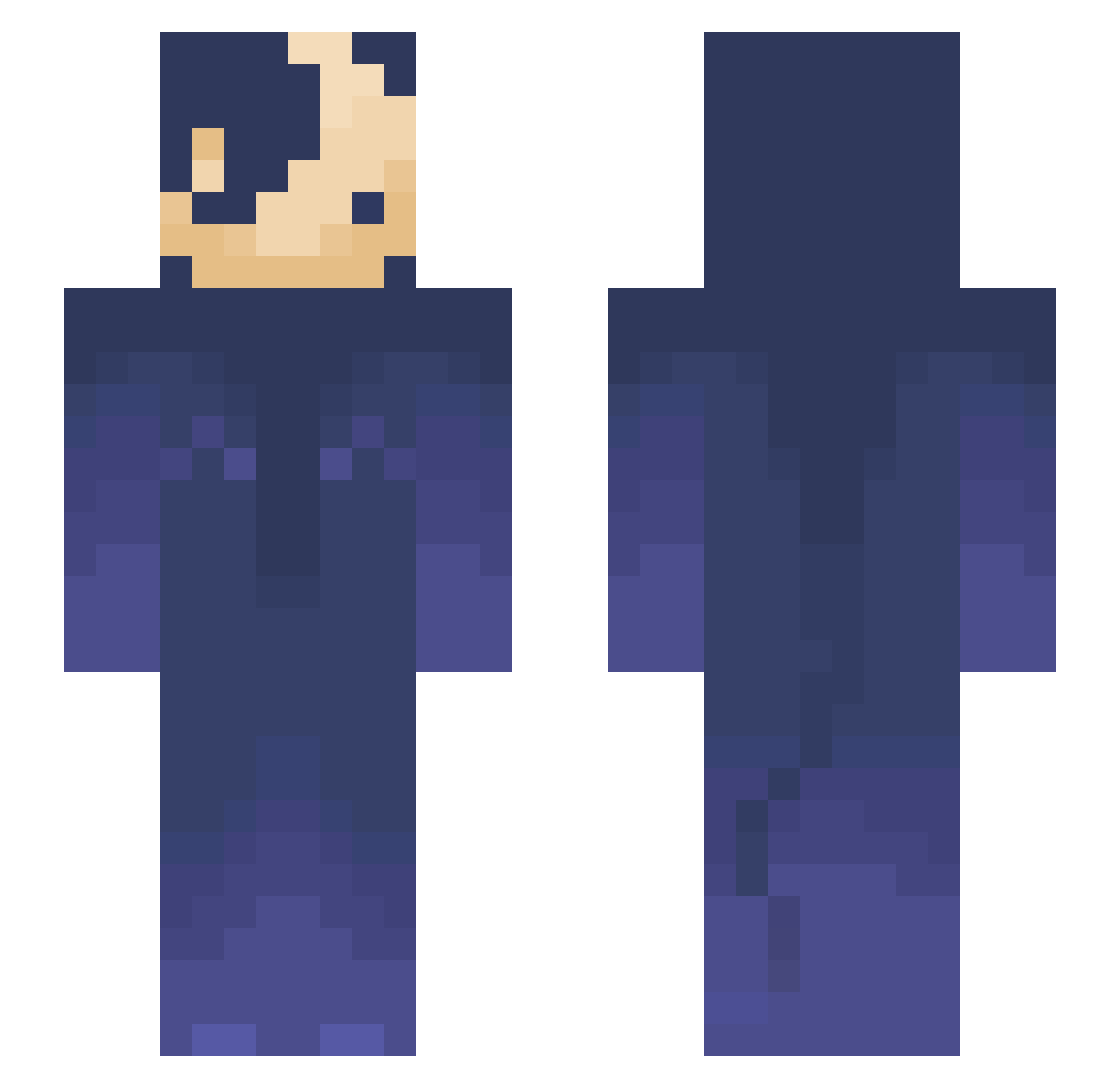 K3P7ER Minecraft skin, front and back view