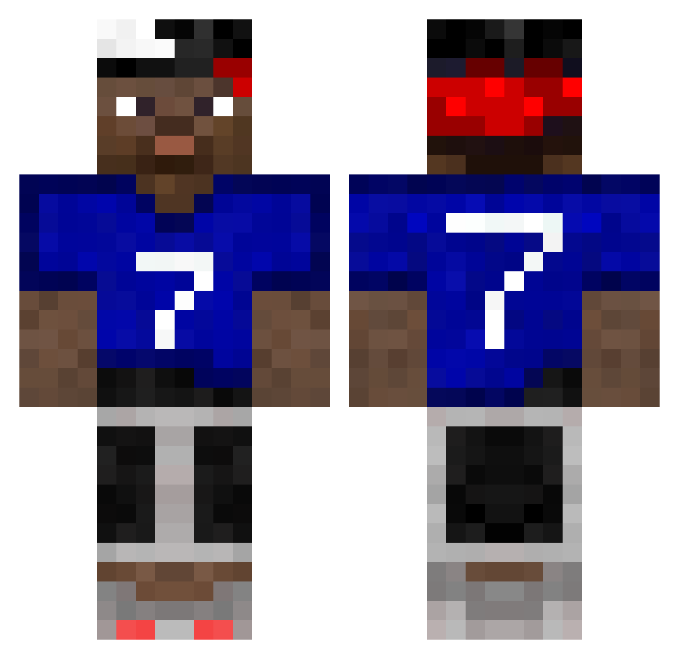Rhematic Minecraft skin, front and back view