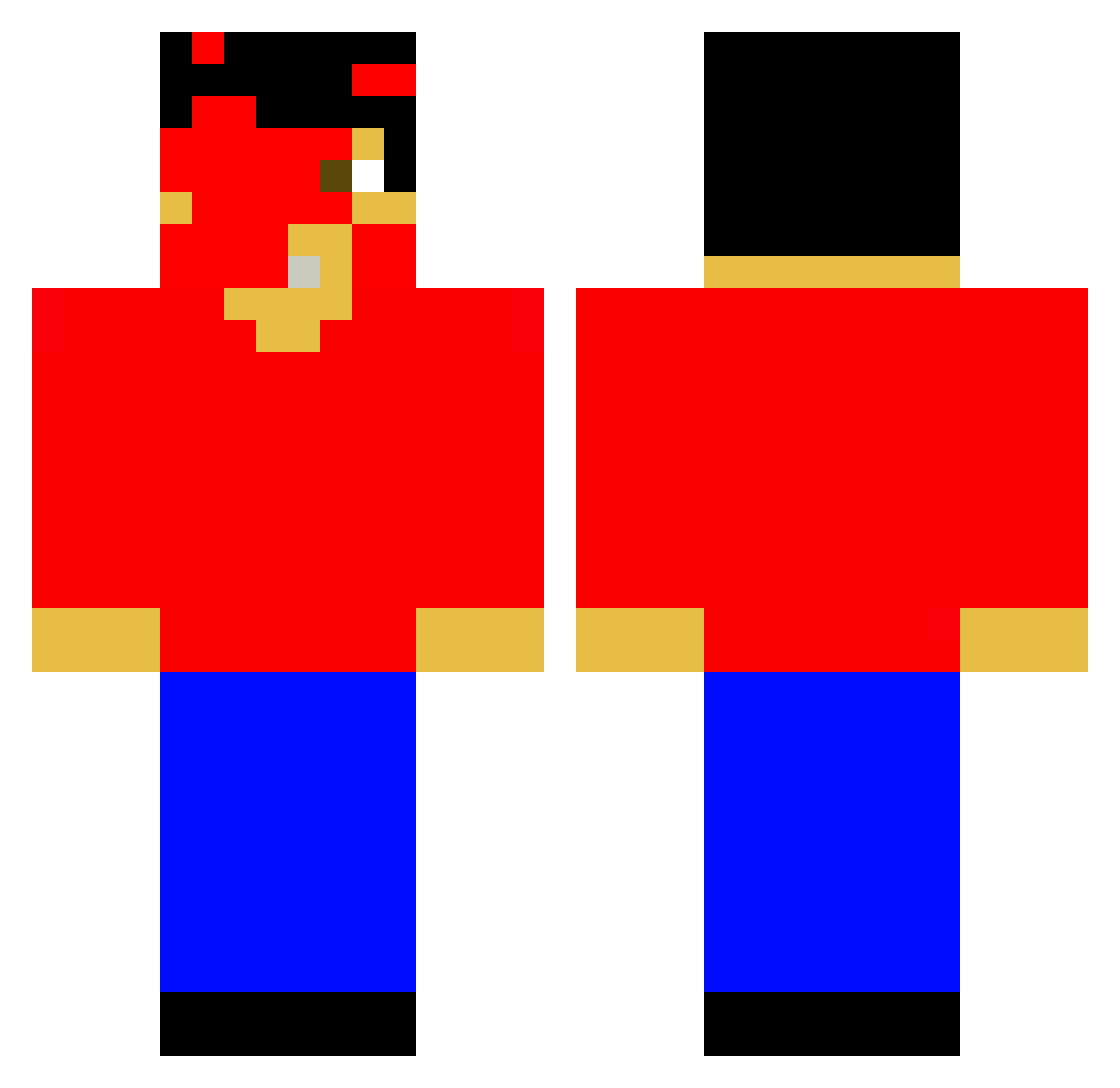 Reining Minecraft skin, front and back view