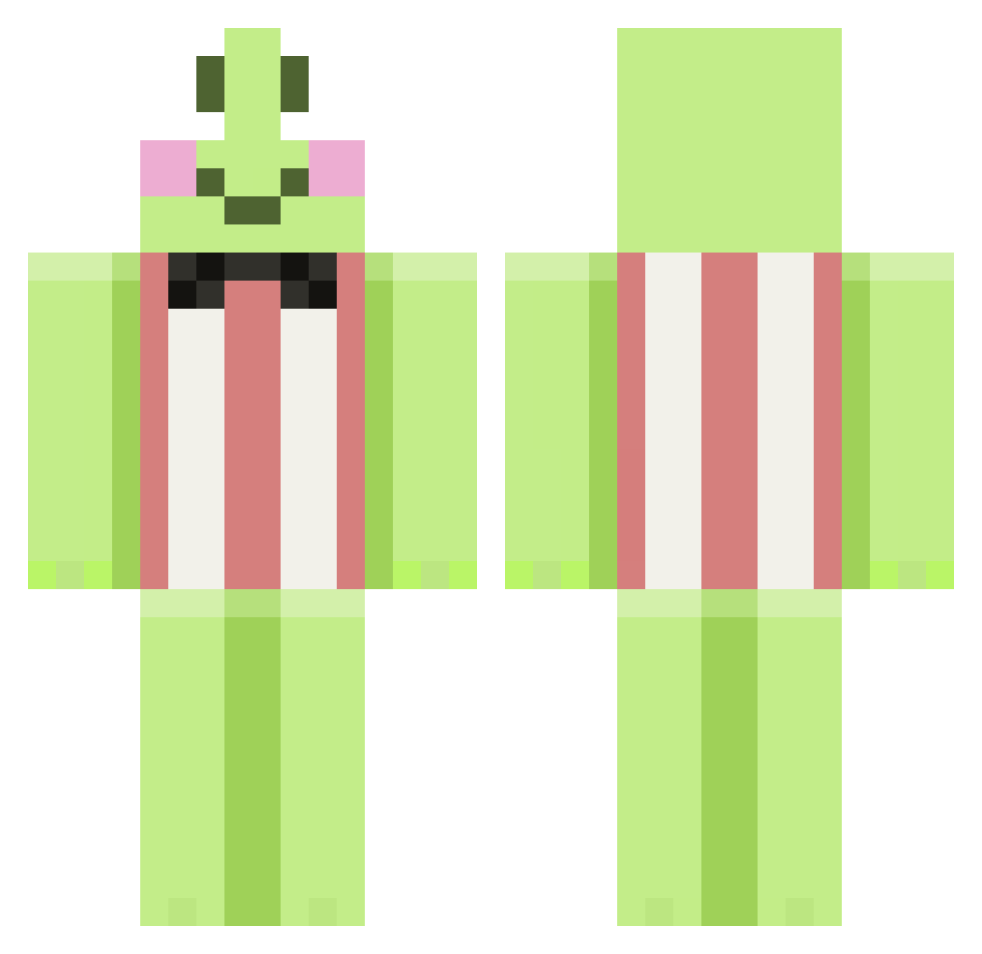 BlehPokemon Minecraft skin, front and back view
