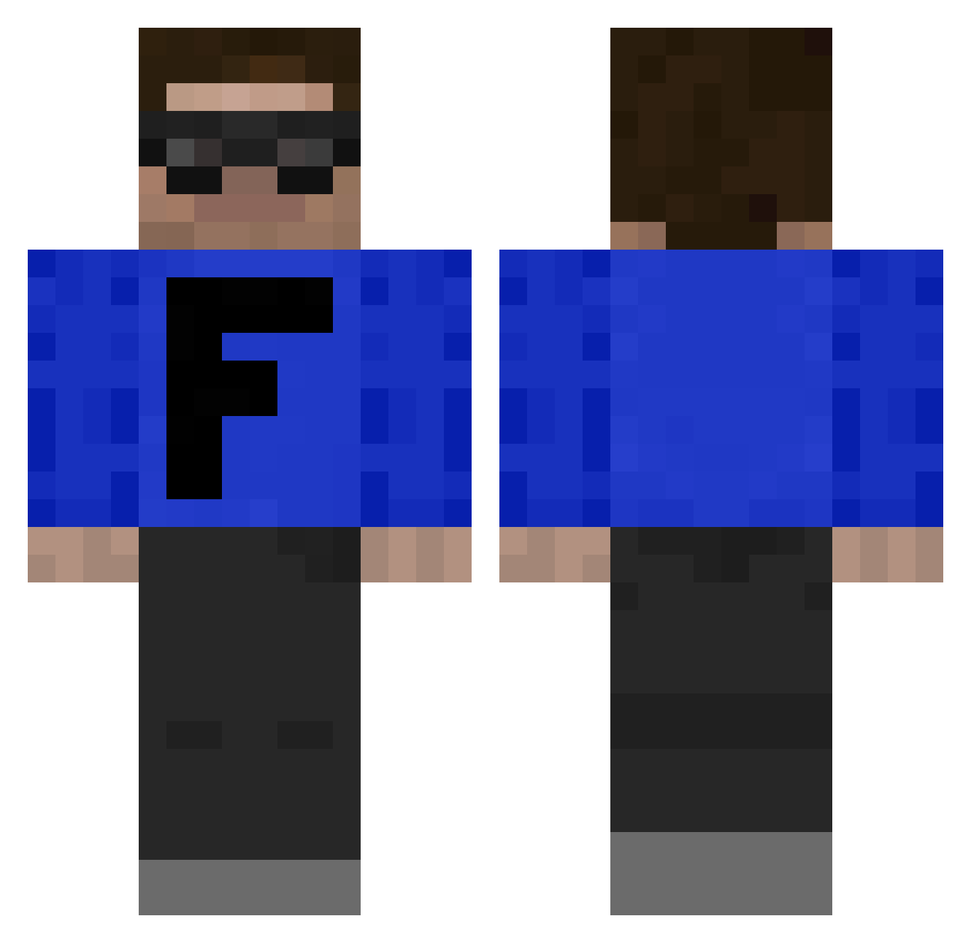 Floris Minecraft skin, front and back view