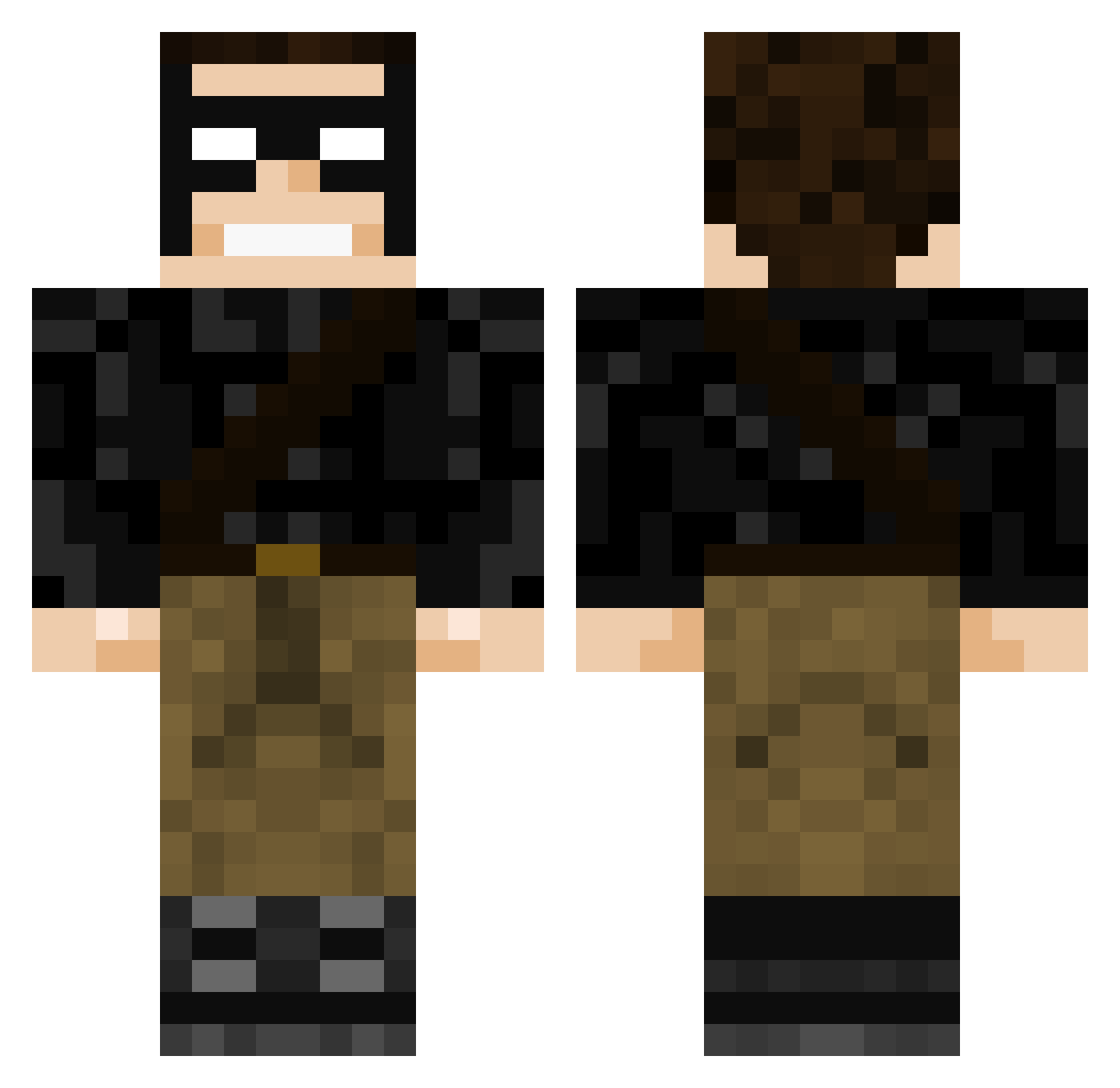 yapollon Minecraft skin, front and back view