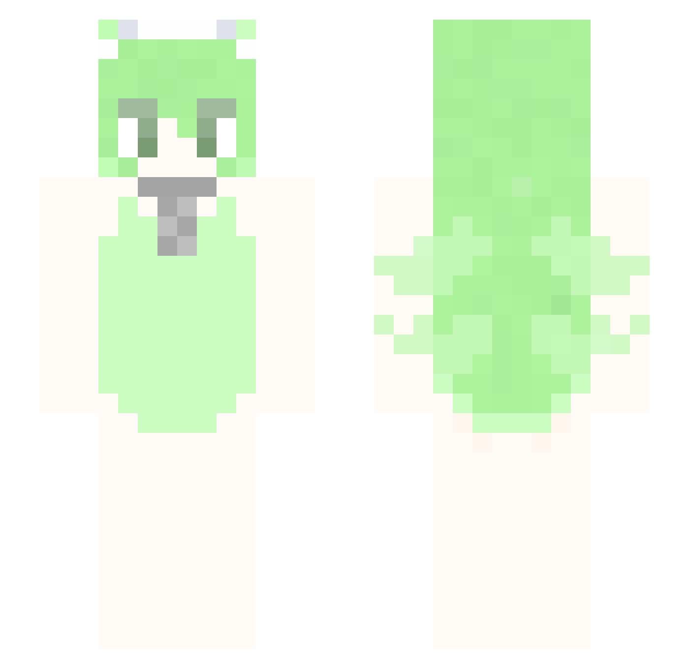 PurePurgatory Minecraft skin, front and back view