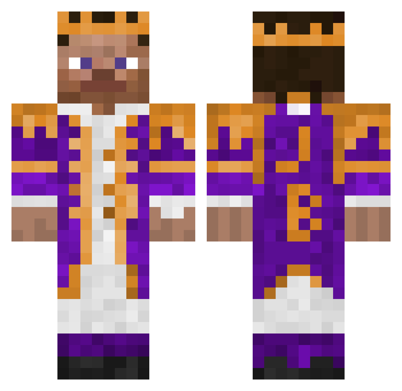 Judebricks Minecraft skin, front and back view