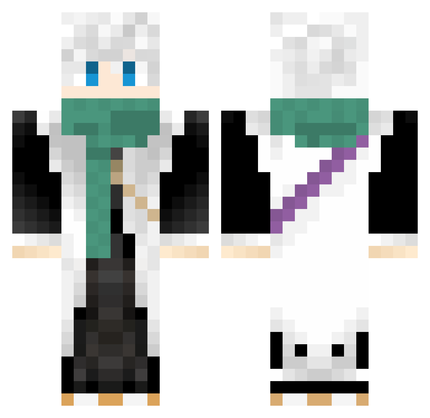 NSK77 Minecraft skin, front and back view