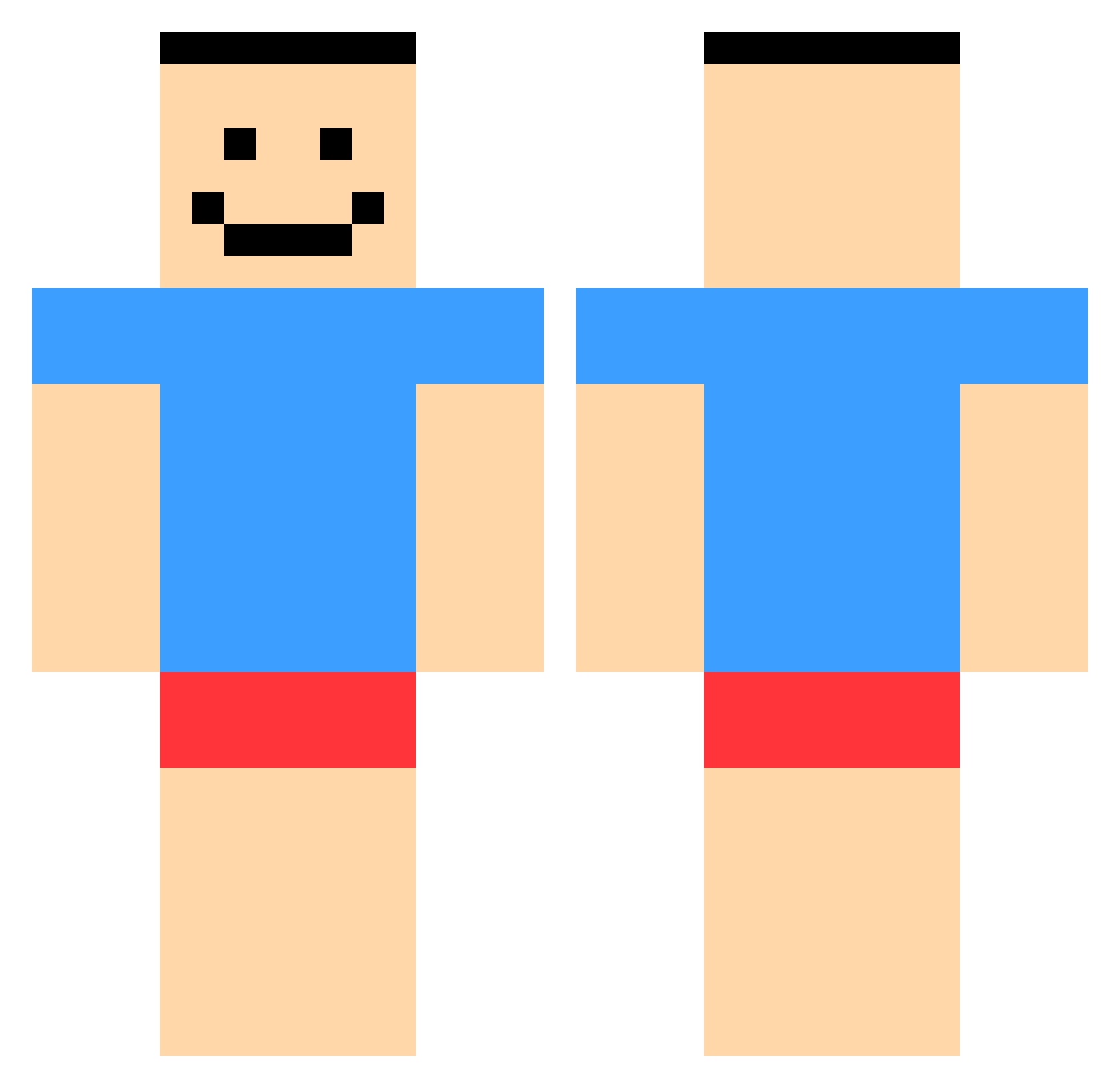 rebix111 Minecraft skin, front and back view