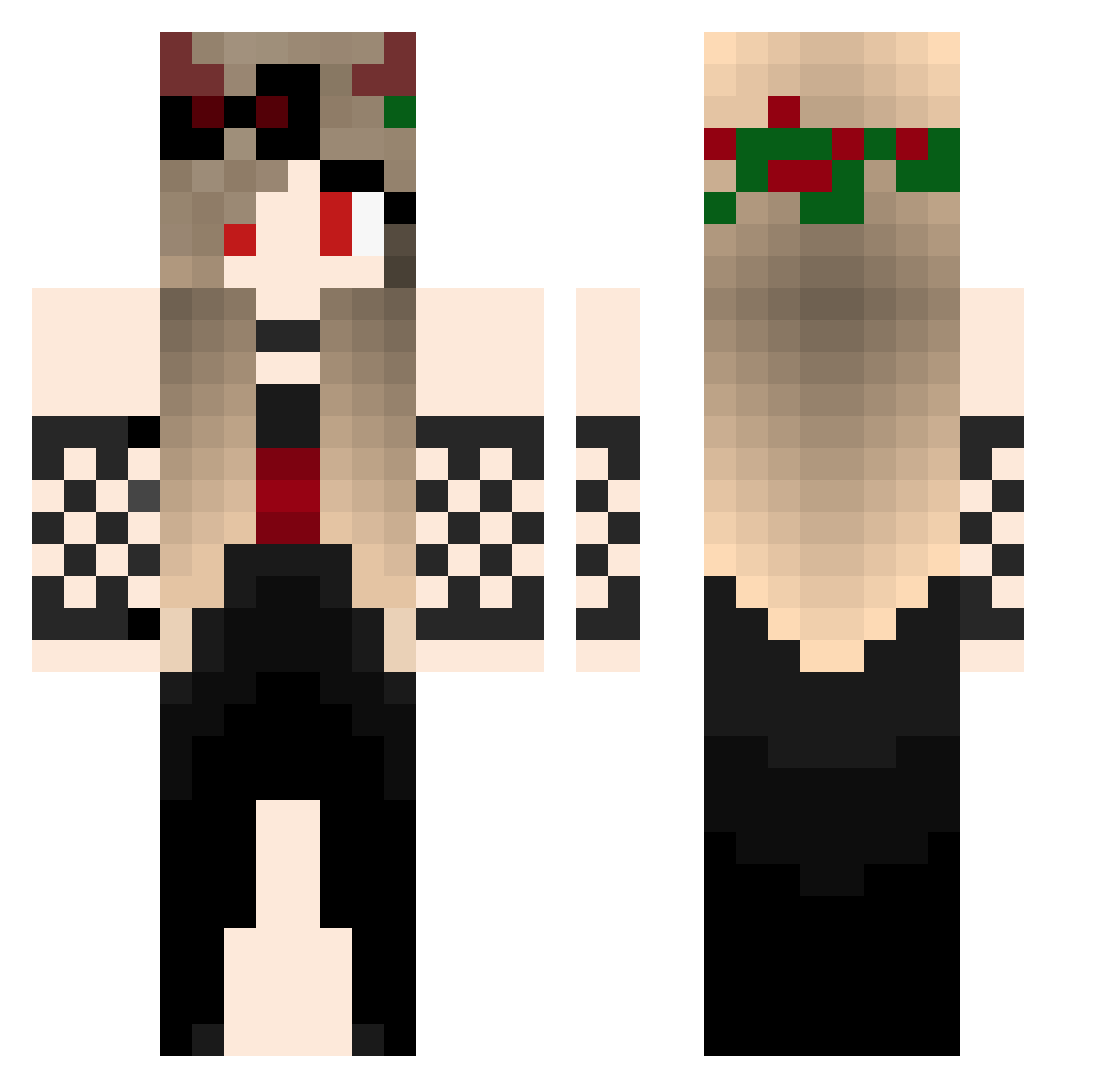 SummonerKimi Minecraft skin, front and back view