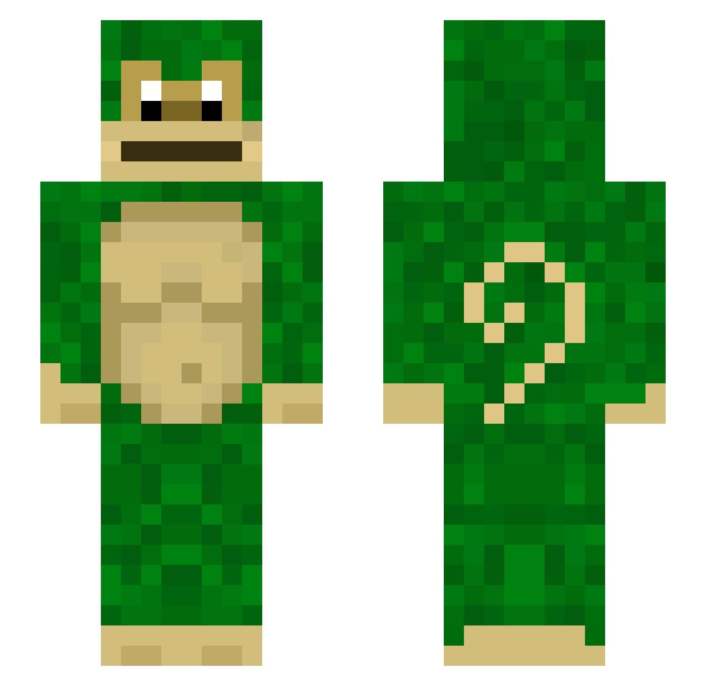 wvce Minecraft skin, front and back view
