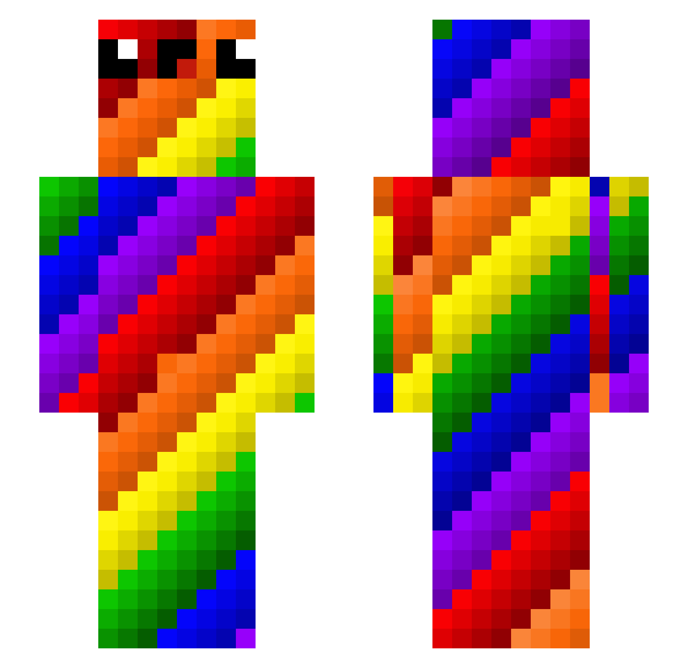 ZzZPirat Minecraft skin, front and back view
