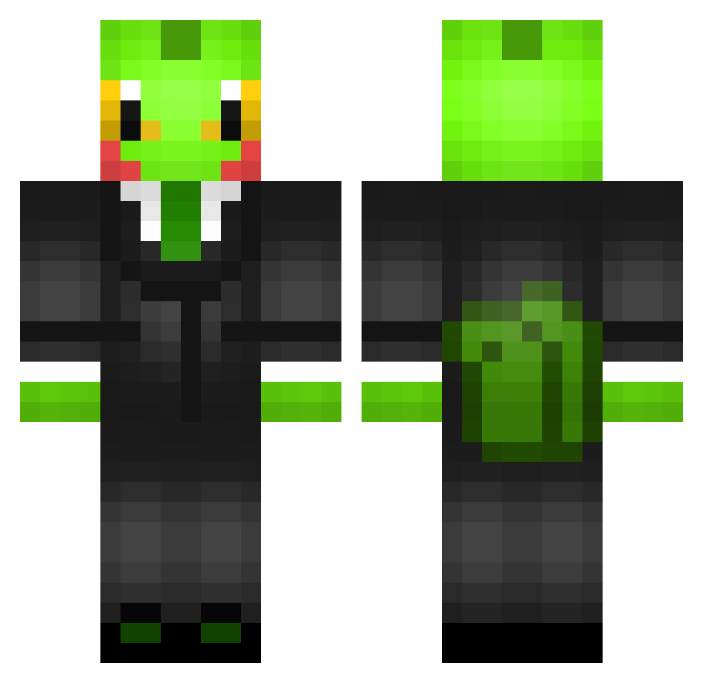 LeafbladeBoy Minecraft skin, front and back view