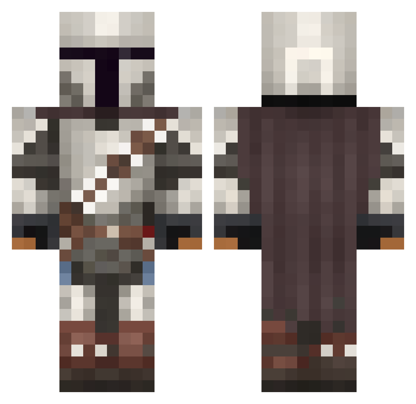 wizardofplay Minecraft skin, front and back view