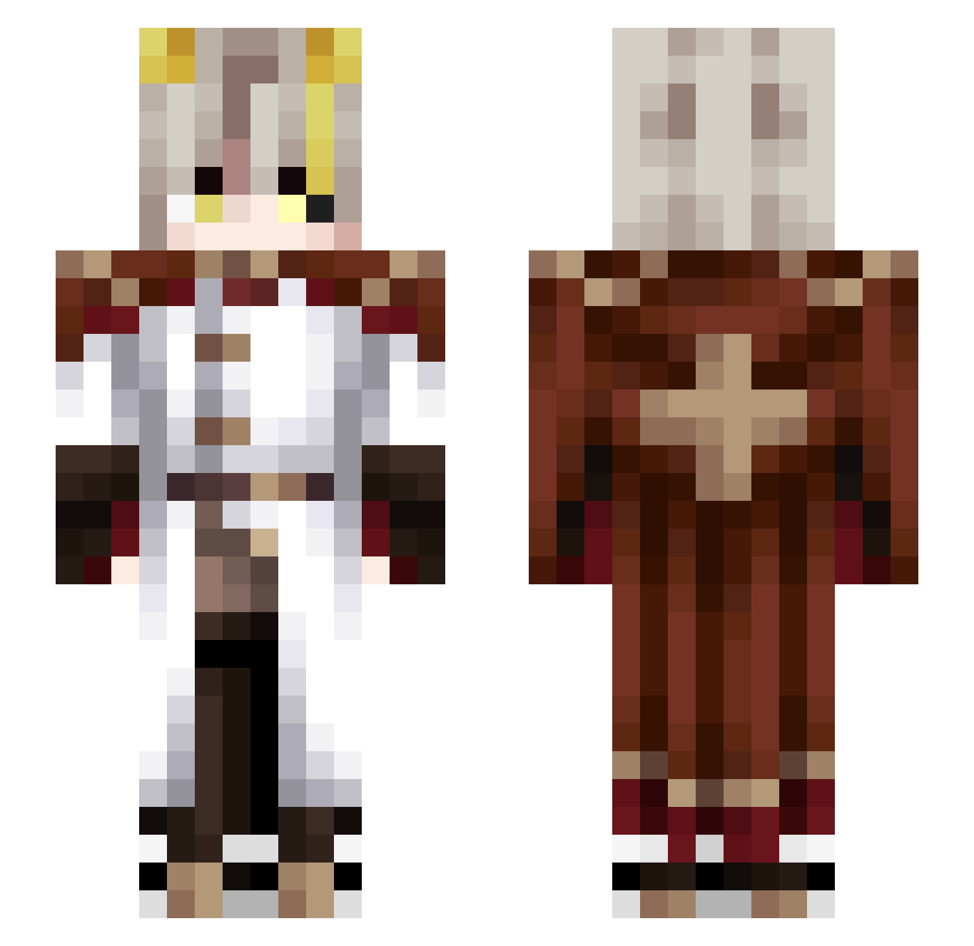 ItzZayne Minecraft skin, front and back view