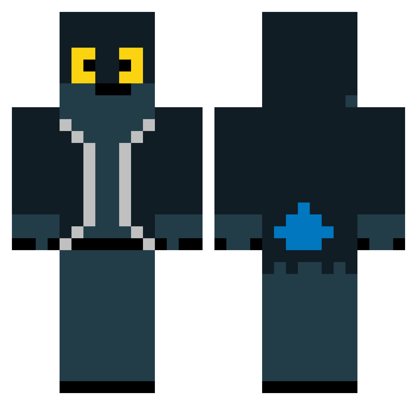 Indefectible Minecraft skin, front and back view