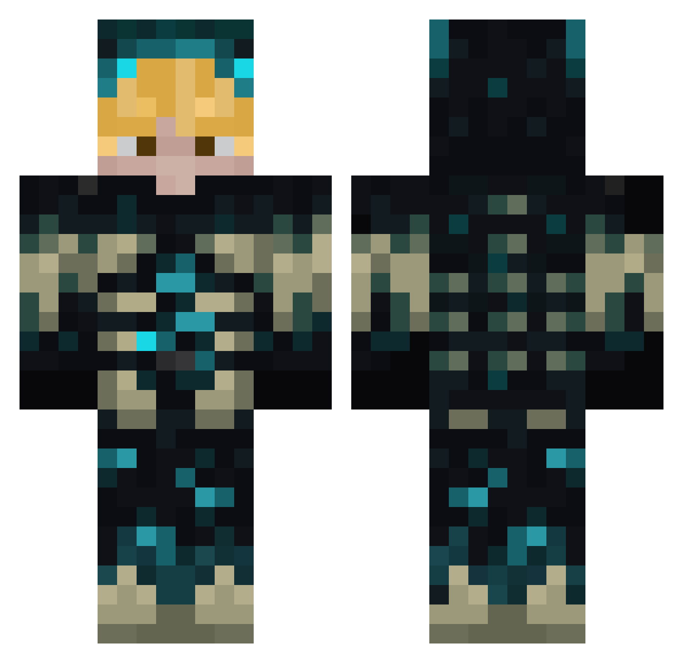 Warden_Boi Minecraft skin, front and back view